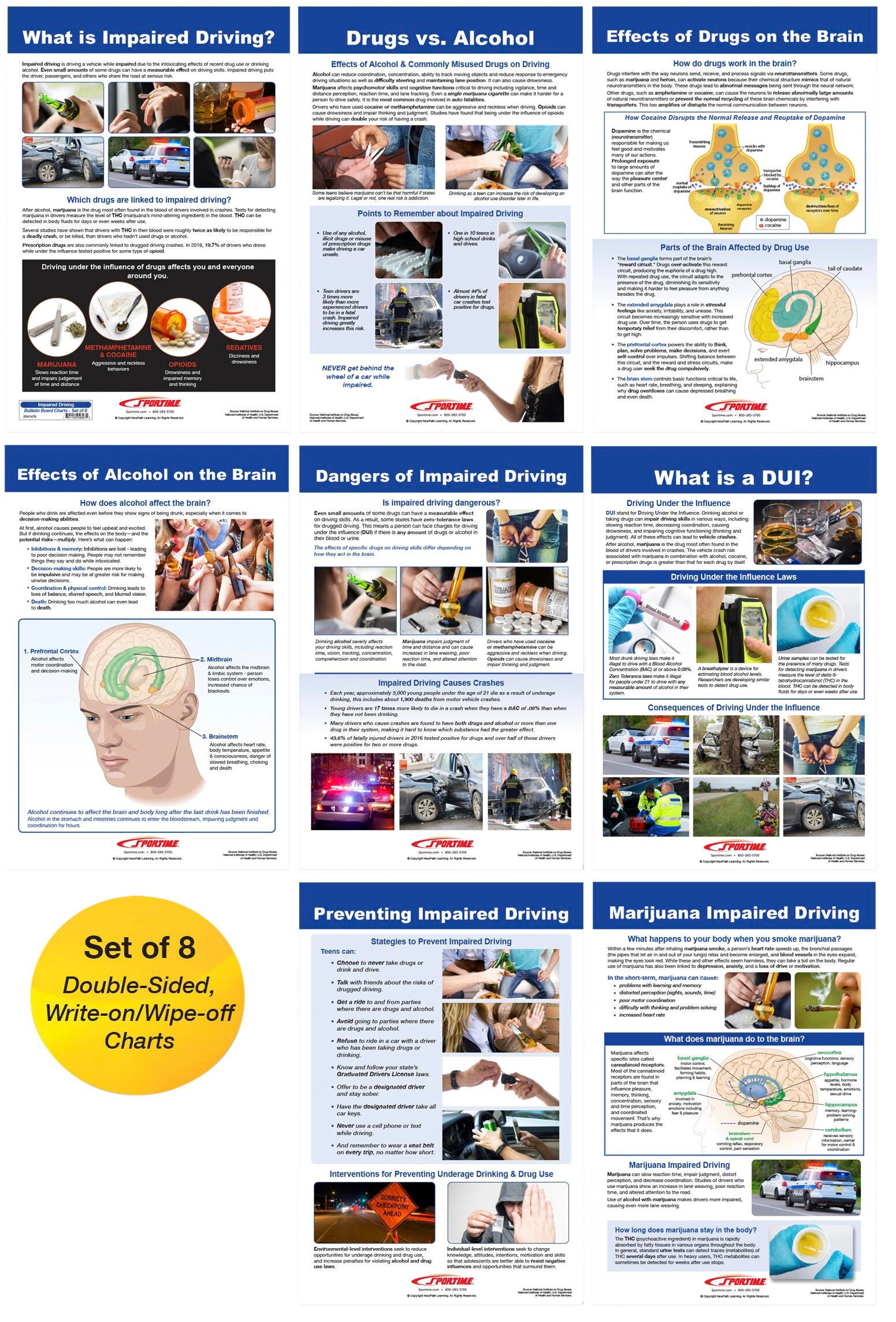 Image for Sportime Impaired Driving Bulletin Board Charts, Set of 8, Grades 5 to 12 from School Specialty